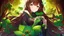 Placeholder: rave poster with Four-leaf clover catear girl brown hair