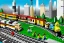 Placeholder: Lego train+in realistic big city