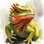 Placeholder: dnd, fantasy, watercolour, humongous strokes, stylistic, portrait, illustration, anthropomorphic lizard