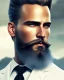 Placeholder: Handsome human male, educated man, with a trimmed beard, blue eyes, slick blonde hair, full-scale head and shoulders portrait, concept art portrait by Greg Rutkowski, WLOP, Alphonse Mucha dynamic lighting hyperdetailed intricately detailed Splash, volumetric lighting fantasy