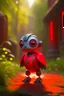 Placeholder: adorable cute chat priest robot with short punk hair and real human reflective eyes, red birds in garden of st. Barbara cathedral, its such a perfect day, motion blur, smoke, 8k, downlight, soft light, depth of field, photorealism, trending on art station, lotsa detail