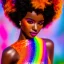 Placeholder: masterpiece, best quality, woman, dark skinned, sparkling eyes, fluorescent skin, colorful makeup, afro, full body shot, highly detailed body, sun light, 4K, RAW, depth of field, high contrast, realistic details, 24mm