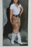 Placeholder: Portrait lady, full body shot, full-color long shot style of Beverly hills cop