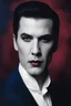 Placeholder: facial portrait - Elvis Bela Lugosi, as Dracula - 32k, UHD, 1080p, 8 x 10, glossy professional quality digital photograph - dark blue and dark red, and light maroon and purple and foggy black gradated background, historic, powerful, octane rendering, exquisite detail, 30 - megapixel, 4k, 85 - mm - lens, sharp - focus, intricately - detailed, long exposure time, f8, ISO 100, shutter - speed 1125, diffuse - back - lighting, ((skin details, high detailed skin texture)), (((perfect face))),