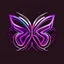 Placeholder: symetry!!, butterfly!!, logo, NFT, colorful, cyberpunk, neon punk, curves, lines, simple, gradient, creative