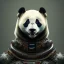 Placeholder:  A beautiful portrait of a "cyborg panda" with rusty mask, full-scale head and shoulders portrait, 8k resolution concept art portrait by dynamic lighting hyperdetailed intricately detailed Splash art trending on Artstation triadic colors Unreal Engine 5 volumetric lighting Splash art fantasy"