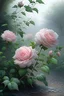 Placeholder: 74. Watercolor, a bush of delicate pink roses, an ultra-detailed plant, morning, rain, beautiful landscape, fog, many details, delicate sensuality, realistic, high quality, 3d, work of art, hyperdetalization, filigree, hazy haze background, hyperrealism, professional, transparent, delicate pastel tones, back lighting, contrast, fantastic, unreal, translucent, glowing, clear lines, epic fabulous, fabulous landscape, hyperrealism