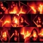 Placeholder: which girl, body, inquisition, spain, night, multiple fire, flars, crowf cheering, strange prospective, thunderstorm, printed on papirus, high definition, professional