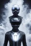 Placeholder: All Black racing suit AnnaSophia Robb, portrait, ghost mask, wearing high tech mask, white smoke, dark, rage, sorrow, high definition, ultra 8 k, volumetric lighting, blue fire, fog