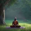 Placeholder: A powerful hindu yogi doing meditation under tree in Himalayas, day light, hd, hyper realistic