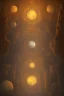 Placeholder: abstract, Moon like lamp in a dwarven mine underground, dungeon