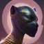 Placeholder: sango fantasy, fantasy magic, intricate, sharp focus, illustration, highly detailed, digital painting, concept art, matte, artgerm and paul lewin and kehinde wiley, masterpiece Asian lady black panther Papu New Guina pyramid black silver space lady space blood moon galaxy