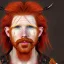 Placeholder: Portrait of Courtney Gains as a ruggedly handsome but joyful roguish pirate, charismatic, attractive male, masculine, perfect, precisely detailed, lightly freckled face, meticulously detailed multi-hued ginger carrot colored cherry fire red hair; Malachai of the corn; fantasy, intricate, elegant, highly detailed, digital painting, artstation, concept art, matte, sharp focus, illustration, art by artgerm and greg rutkowski and alphonse mucha