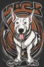 Placeholder: bull terrier hockey logo, thick lines, vector