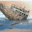 Placeholder: Artmarker, copic marker drawing of a sunken ship.