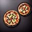Placeholder: Pizza on plate, black background