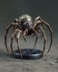 Placeholder: hyperrealistic 3d-render of a tabletop role-playing miniature of a tyranid-larvae-facehugger-spider. the miniature is full body and stands on a base.