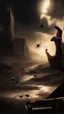 Placeholder: Ugly , Evil hands on an old piano keyboard with spiders