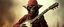 Placeholder: ninja alien hill billy boss with a banjo In the style of Rembrandt,Background blur. Movie poster. Wild look.