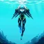 Placeholder: fullbody Drawing of 'Ultra Futuristic style concept Submarine'intricate detail,andrea bonelli,Kilian Eng,Ohrai, korra character, style,underwater,three quarters view,Futuristic design study, toned colors,16k