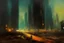 Placeholder: planet, space, modern cyberpunk city, arid land, epic, lesser ury impressionism painting