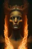 Placeholder: portrait photography of an ethereal beautiful animal goddess, Fire theme art, Dark moody night atmosphere, Portrait of a man by Michelangelo, 8K, close-up face, anatomically perfect face, oak tree roots, ignore NSFW