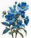 Placeholder: bright blue flower van Gough white background