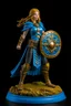 Placeholder: Female fighter with shield and Morningstar