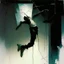 Placeholder: Minimal abstract oil paintings falling person limbs sinew. concrete fragments architecture and hanging wires illuminated at night style of Justin Mortimer and Phil Hale and Ashley Wood