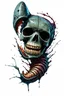 Placeholder: A MECHANICAL NON HUMAN SKULL AND PHALLIC SYMBOL DARK SLIMEY AND GIVING BIRTH SHARKS TEETH with a touch of H.R. Giger's biomechanical aesthetic. Hyperdetailed and rendered in 8k resolution, a true masterpiece. hyperdetailed intricately detailed Splash art action painting film noir photorealism psychedelic art telephoto lens aetherpunk horror post-apocalyptic VIVID IN COLOR