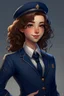 Placeholder: Lila is a young woman with a slender frame and an aura of quiet confidence that radiates from her every step. Her chestnut curls cascade down her back in gentle waves, framing a heart-shaped face adorned with warm, hazel eyes that sparkle with curiosity and determination. She is dressed in a neatly tailored, navy-blue apprentice's uniform, complete with a crisp white blouse and a vest adorned with intricate golden embroidery