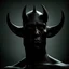 Placeholder: portrait of a chipped piece of a black devil horn