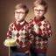 Placeholder: lonely peter billingsley is a chubby kid with glasses, gripping a single Dark red soap bar, ((brown))argyle sweater