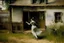 Placeholder: A female dancer near a house painted by Edgar Degas