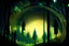 Placeholder: abstract sine waves overlay with spectral binary emitting god rays. The background should be a very detailed illustration style representation of the planetary system of a extremely ancient, yet advanced, forest based civilisation.