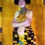 Placeholder: Retrato de cuerpo entero de una mujer bella vestida estilo de Gustav Klimt