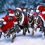 Placeholder: mdjrny-v4 Santa Clause's sleigh pulled by greyhounds, photograph