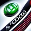 Placeholder: skoda car brand logo futuristic badge