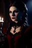 Placeholder: 4k full details full lights femme vampire, sang bouche, style victorien