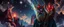 Placeholder: portrait of inter-galatic handsome power broker dynasty family , the first nation, witchcraft, cyberpunk village, sci-fi, strange chrome vessels, volume light from stars through clouds, goa trance poster