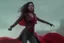 Placeholder: Wanda maximoff, vilã, destruindo tudo com sua magia, brava, dramático, magia vermelha, cores frias, imagem cinematográfica