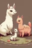 Placeholder: llamas teaching axolotls