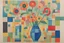 Placeholder: Flowers in a vase in the style of Paul klee ink transfer