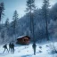 Placeholder: Five people hunting in a snowy forest, Alps, sense of horror, hut in the background 8k, HD, cinematography, photorealistic, Cinematic, Color Grading, Ultra-Wide Angle, Depth of Field, hyper-detailed, beautifully color-coded, insane details, intricate details, beautifully color graded, Cinematic, Color Grading, Editorial Photography, Depth of Field, DOF, Tilt Blur, White Balance, 32k, Super-Resolution, Megapixel, ProPhoto RGB, VR, Halfrear Lighting, Backlight, Natural Lighting, Incandesce