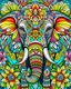 Placeholder: elephant ANIMAL Book cover for Adults, mandala, flower, coloerfull