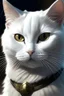 Placeholder: gato extraño feroz de color blanco con poderes