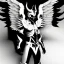 Placeholder: angel, demon, angel demon hybrid, half angel, half demon, black angel wings, white demon wings, black and white, balance, horns, armor, noble clothes, black and white armor, black and white clothes