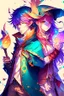 Placeholder: anime couple, mage, colorful