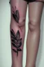 Placeholder: Small tattoo in the leg above the foot in the shape of the astra flower Photorealistic