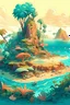 Placeholder: Beautiful tropical island, by Tjalf Sparnaay, by Johan Grenier, by Victo Ngai, by Android Jones, Cinematic fantasy landscape meticulously hyperdetailed photorealistic digital mixed media photoillustration, Muted Triadic pastel hues.